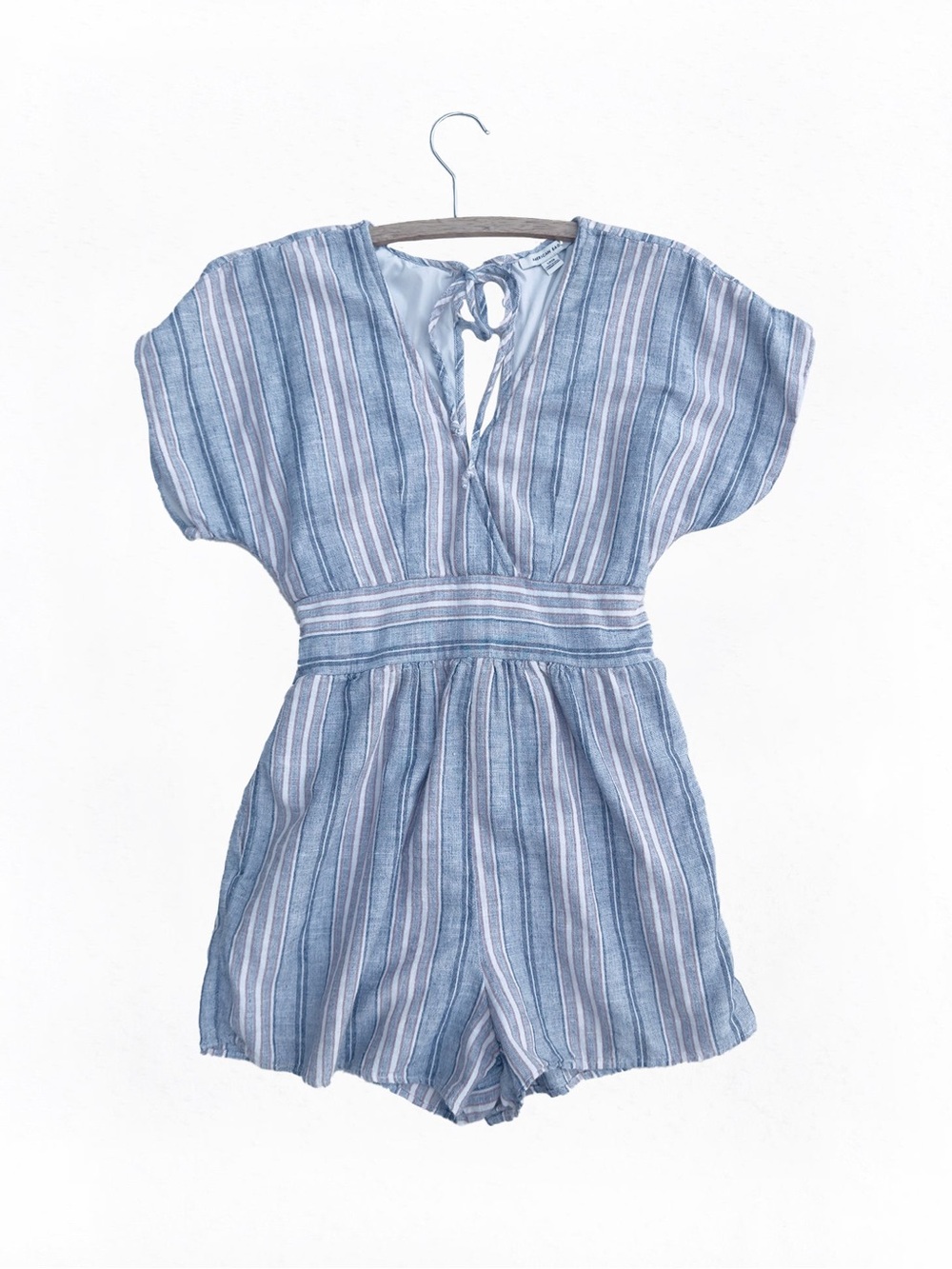 American Eagle Cotton/Linen Blend Striped Romper (S)